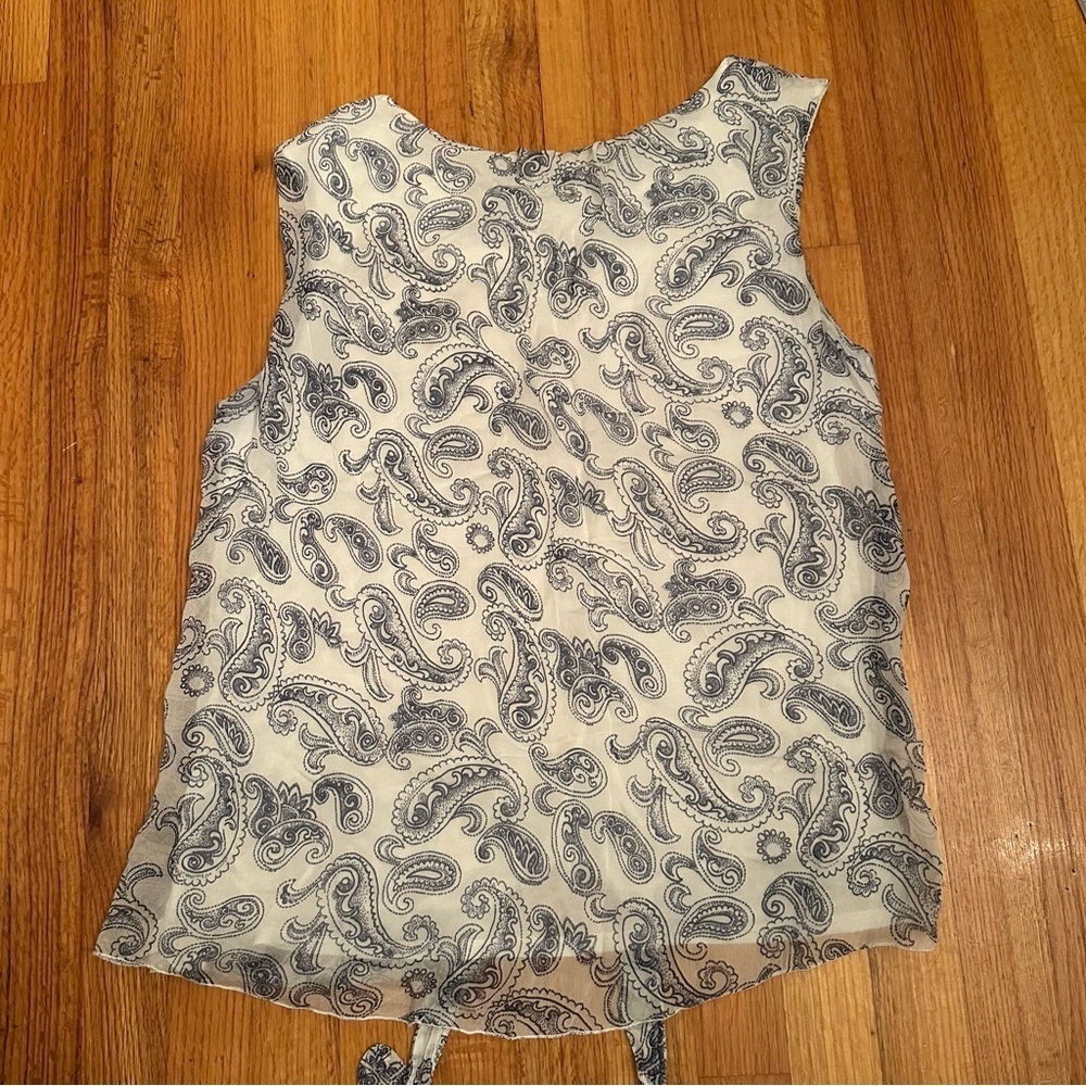 Via Signoria silk sleeveless top size L (h8) - Picture 3 of 11